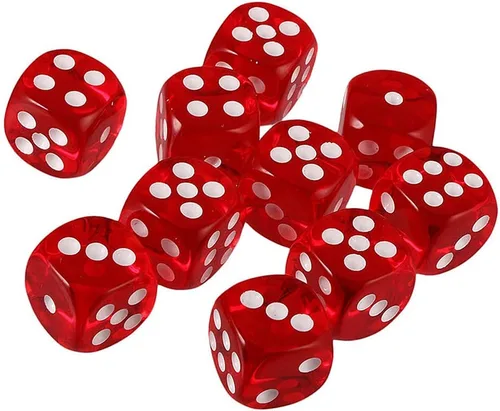 Vista 12 de 10 dados poliédricos – Dados acrílicos D6 (0.630 in) para juegos de mesa RPG, MTG, DND, (negro transparente)