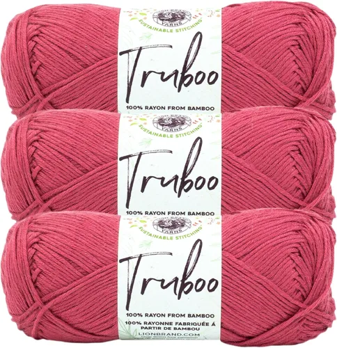 Vista 34 de Lion Brand Yarn Truboo Yarn, Azul (1 madeja)