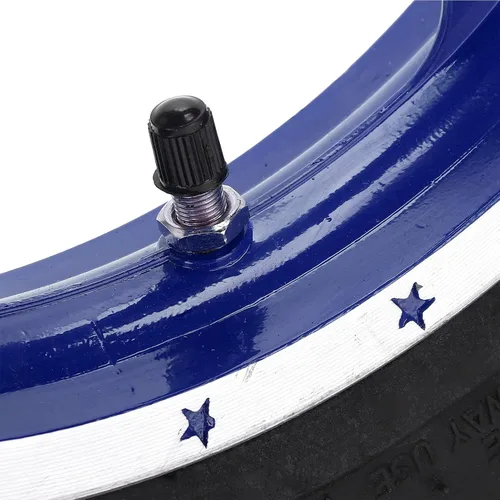 Vista 3 de Conjunto de rueda trasera, repuesto de repuesto antideslizante de neumático de goma de 2.5 a 10 pulgadas para mini moto de cross de 2 tiempos (azul)