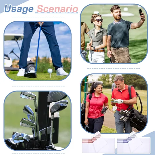 Vista 7 de Mixweer Large Golf Caddy Towel 22x42 Negro con rayas blancas