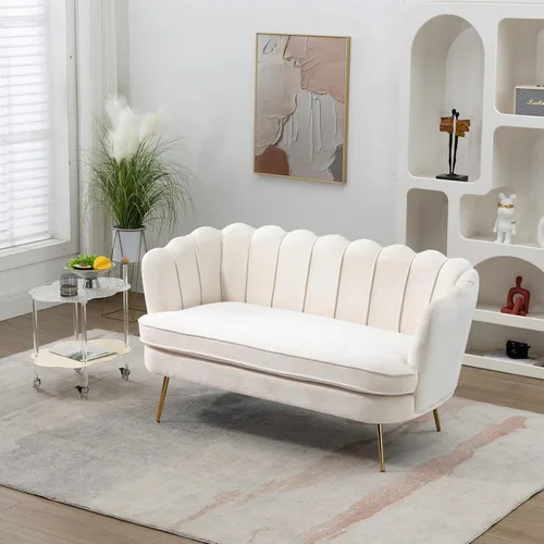Vista 3 de Couches for Living Room，Modern Loveseat with Metal Legs for Small Space Office，Studio，Apartment Bedroom (Beige)