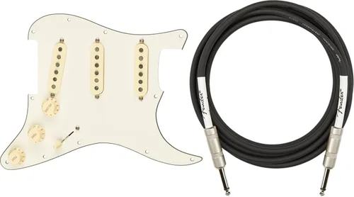 Fender Custom Shop '69 SSS Pre-Wired Stratocaster Pickguard Bundle con cable de instrumento