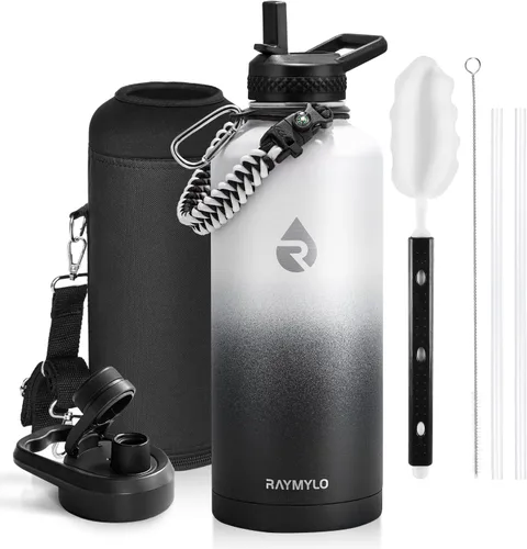 Vista 59 de RAYMYLO Botella de agua aislada de 20 onzas, de acero inoxidable al vacío de triple pared (fría durante 48 horas), a prueba de fugas y sin bisfenol
