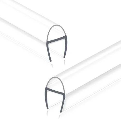 Tira de Sellado para Puerta de Ducha sin Marco, Paquete de 2 x 39 Pulgadas U para Puerta de Ducha de Vidrio de 3/8" de Grosor Tira de Sellado