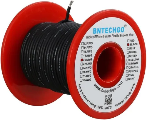 Vista 29 de BNTECHGO - Kit de cables de silicona de 7 colores calibre 20, cada uno de 25 pies de largo, cables de cobre estañado trenzados y flexibles