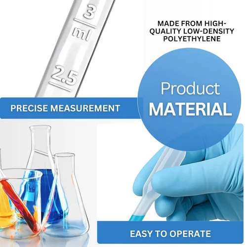 Vista 3 de Pipetas de transferencia de 0.1 fl oz, 500 unidades, cuentagotas de plástico desechables para aceites, manualidades y líquidos, herramientas