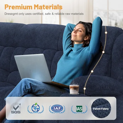 Vista 3 de Dresegmt Juego de sofá reclinable con consola de almacenamiento, diseño de respaldo medio abatible, sofá reclinable de 3 plazas y silla reclinable