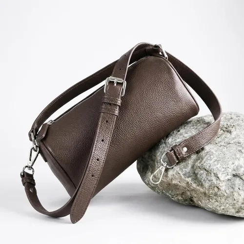 Vista 6 de Prite Leather Crossbody Bag for Women Minimalist Cylinder Shoulder Bag with Adjustable Strap Soft Barrel Purse