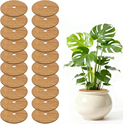 Vista 10 de ZeeDix Paquete de 3 anillos de mantillo de fibra de coco, 11.8 pulgadas de fibra de coco, tapete de mantillo de árbol de coco 100% natural