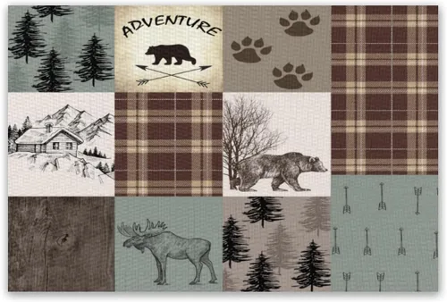 Vista 19 de Manteles individuales con estampado de vaca, manteles individuales con estampado de animales de granja en blanco y negro, con patrón de las tierras
