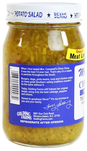 Vista 3 de Mrs. Campbell's All Natural Sweet Southern Chow Chow Relish, tarro de vidrio de 16 onzas (paquete de 2)