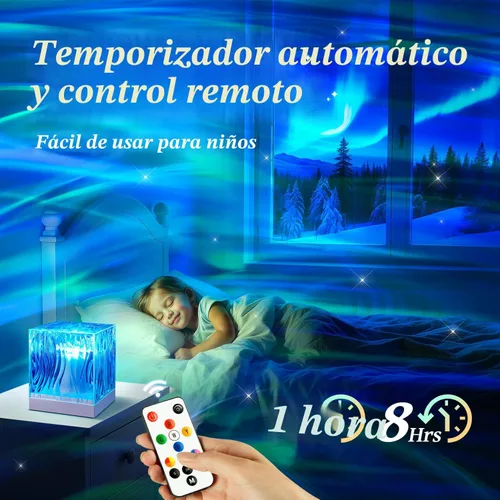 Vista 6 de Proyector de luces del norte, proyector de galaxias con más de 300 efectos de luz, máquina de sonido de efectos de luz, proyector de estrellas LED