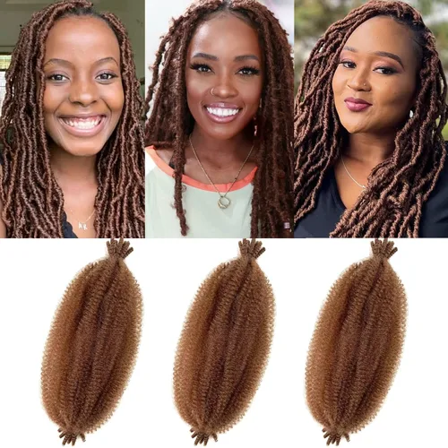 Vista 35 de Cabello para trenzas Marley Twist, Cabello Afro Twist Elástico de 12 Pulgadas, Cabello Twist Cubano Rojo, 8 Paquetes de Cabello Spring Twist Kinky