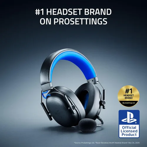 Vista 2 de Razer BlackShark V3 X HyperSpeed Wireless Gaming Headset for PS5: 50mm Drivers - Cardioid Mic - 2.4 GHz, Bluetooth - Works with PC, Mac, Nintendo