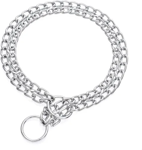 Vista 11 de Mile High Life Collar de cadena de entrenamiento para perros Anillo P deslizante de acero inoxidable Collar de estrangulador Resistente a