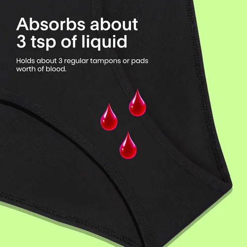 Vista 3 de KNIX Kt Teen Period Swim Bikini Bottom - Traje de baño de época para adolescentes - Negro