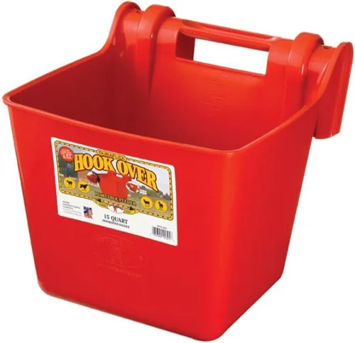 Vista 4 de Little Giant® Comedero de Plástico Hook Over Cubo de Alimentación Montable para Ganado y Mascotas Cubo de Alimentación para Caballos Fabricado