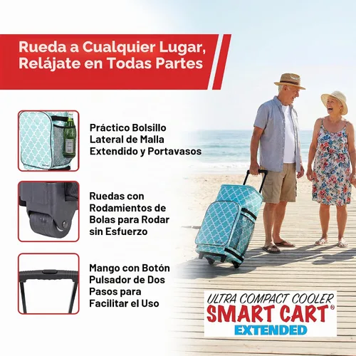 Vista 4 de dbest products - Nevera tipo carrito inteligente ultra compacta extendida, con aislamiento, con plataforma trasera, plegable, para barbacoa, playa