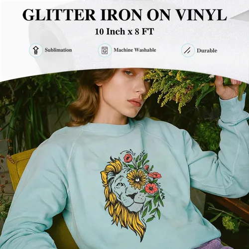 Vista 7 de HTVRONT - Rollo de vinilo termotransferible, 10 in x 8 ft, para diseños en camisetas, fácil de cortar y despegar, para planchar y todas las máquinas