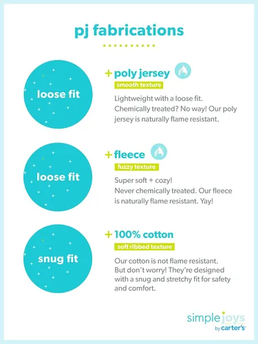 Vista 6 de Simple Joys por Carter's - Pijama de algodón sin pies ajustados para niños pequeños y bebés, paquete de 3