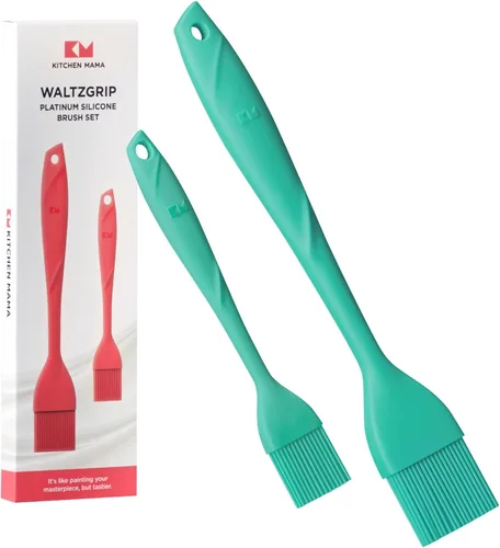 Vista 10 de Kitchen Mama WaltzGrip Platinum - Cepillo de silicona para repostería, juego de 2 cepillos resistentes al calor para cocinar, hornear, asar, asar