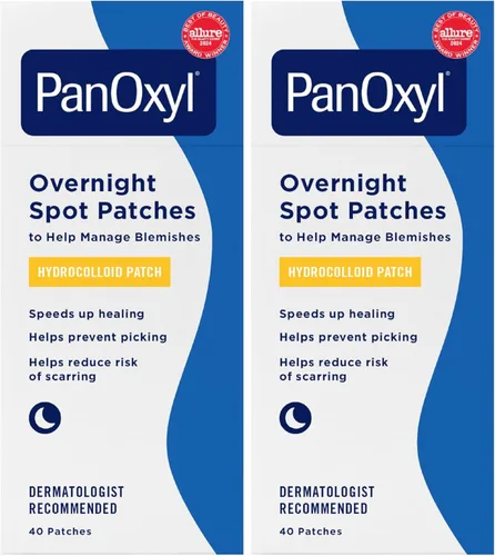 Vista 11 de Parches PanOxyl PM para manchas nocturnas, tecnología avanzada de curación hidrocoloide, sin fragancia, paquete de 40