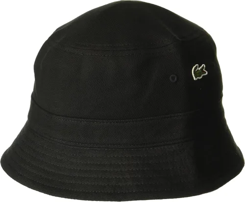 Vista 2 de Lacoste Sombrero de pescador de piqué de cocodrilo sólido para hombre, Baya Negro