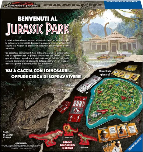 Vista 6 de Ravensburger Jurassic Park Danger - Juego de mesa para 2-5 jugadores, más de 10 años
