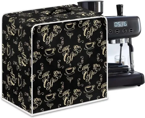 Vista 60 de Funda para cafetera, poliéster, azul, se adapta a la mayoría de máquinas de café estándar, protector resistente al polvo, huellas dactilares