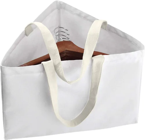 Vista 9 de Organizador de Perchero para Ropa con Ahorro de Espacio, Bolsa de Almacenamiento Triangular Fresheracc con Asas para Organizar el Armario