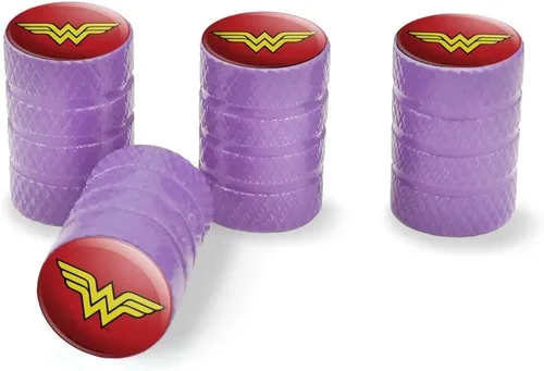 Vista 9 de GRAPHICS & MORE - Tapones para válvulas de llantas con el logotipo clásico de Wonder Woman