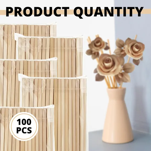 Vista 3 de 100 varillas de madera de 12 pulgadas a 12 pulgadas, 5 tamaños, varillas de bambú de 1/8 3/16 1/4 5/16 3/8 x 12 pulgadas, varillas largas