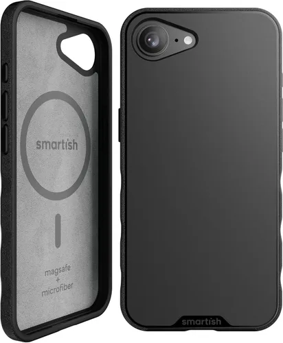 Vista 122 de Smartish® - Funda magnética para iPhone 15, Gripmunk compatible con MagSafe [ligera + protectora], funda de agarre delgada con forro de microfibra