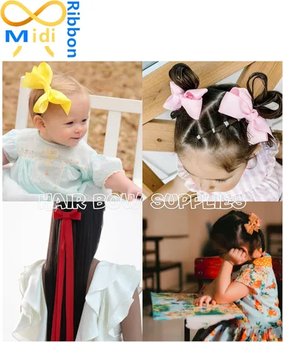 Vista 5 de Cinta de Grogrén de 1 pulgada, Cinta de 1 pulgada, Surtido de 20 Colores Sólidos, 1" X 2 Yardas Cada Una, Total 40 Yardas Por Paquete, Cintas