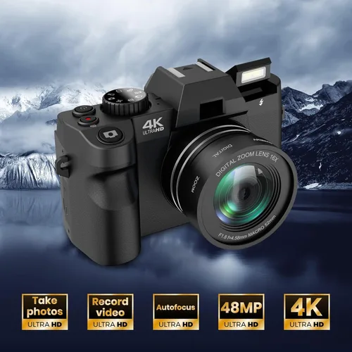 Vista 8 de Cámara digital 4K para fotografía y video enfoque automático de 48 MP con WiFi Cámara de vlogging de enfoque automático para YouTube con pantalla