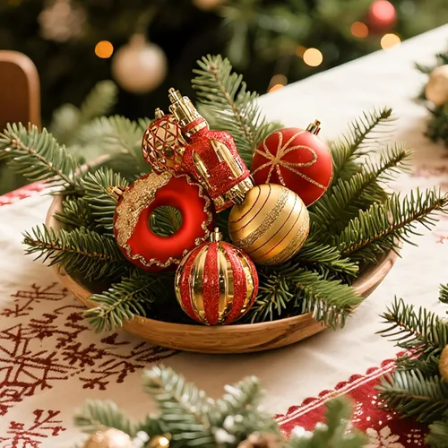 Vista 5 de SHareconn Juego de 70 adornos clásicos de bolas de Navidad 2025, bolas de plástico inastillables, cinta y adorno para árbol de Navidad, vacaciones