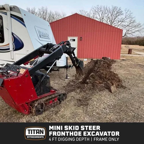 Vista 2 de Titan Attachments Mini minicargadora Fronthoe - Accesorio para excavadora de retroexcavadora, sistema de montaje rápido para Toro Dingo, Ditch