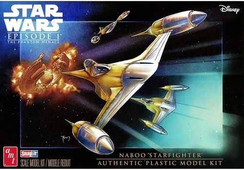Vista 5 de AMT Star Wars: The Phantom Menace N-1 Naboo Starfighter (Snap) Kit de modelo a escala 1:48