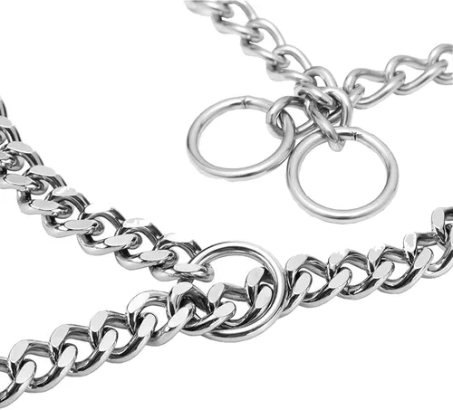 Vista 5 de Collar de cadena para perro, collar de entrenamiento, collares de cadena de acero inoxidable para perros pequeños y medianos, longitud 16 pulgadas