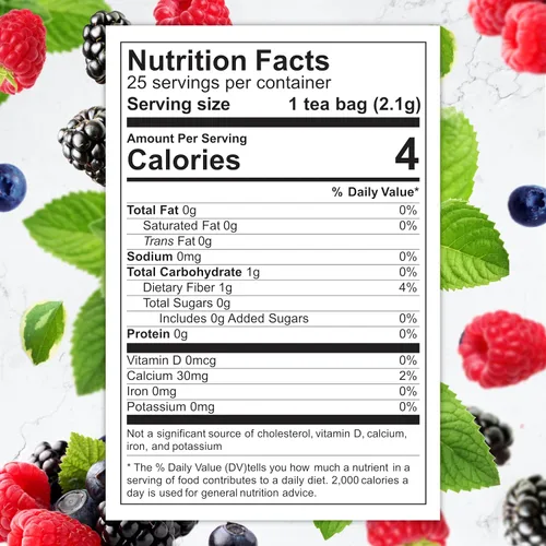 Vista 3 de Total Tea Té de desintoxicación para una ayuda saludable al peso - Sin cafeína - Té de hierbas con manzanilla, hibisco, raíz de jengibre