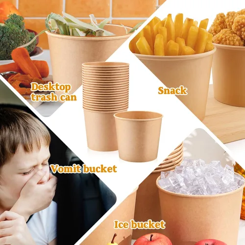 Vista 4 de Hoolerry Paquete de 50 Cubos de Papel de Cartón de 85 oz Cubos de Comida a Granel Contenedor de Comida Desechable para Fiestas de Navidad Bodas Baby