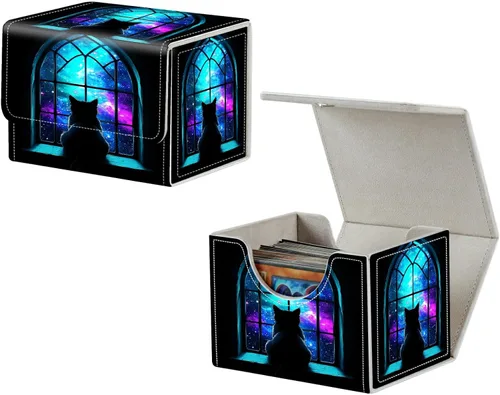 Vista 31 de MTG Commander - Caja de cartas intercambiables, más de 100 tarjetas con funda con funda de piel sintética, caja de almacenamiento de tarjetas