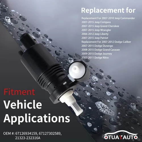 Vista 3 de OTUAYAUTO - Bomba de limpiaparabrisas con ojales, repuesto para Jeep Grand Cherokee Wrangler Commander/Dodge Grand Caravan Durango Journey/Chrysler