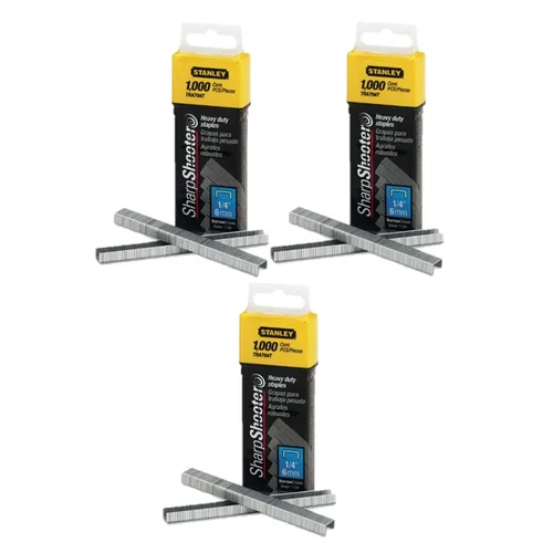 Stanley TRA704T - Grapas resistentes de 1/4 de pulgada, paquete de 1000