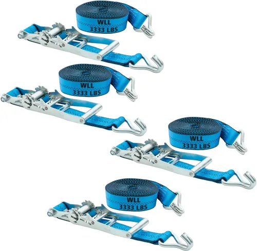 Vista 20 de Mytee Products Correas de amarre de trinquete con gancho de alambre, correa de trinquete de 2 pulgadas x 27 pies 10,000 libras de resistencia a