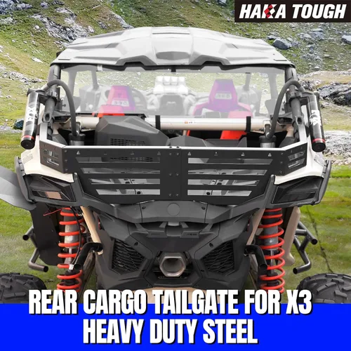 Vista 6 de HAKA TOUGH Extensor de puerta trasera de carga para Can Am Maverick X3/X3 Max Turbo R RR 2017-2025 Accesorios de acero resistente Extensor de puerta