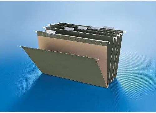 Vista 2 de Staples Carpetas colgantes reforzadas recicladas 5-Tab Lgl Std Gn 25/Box