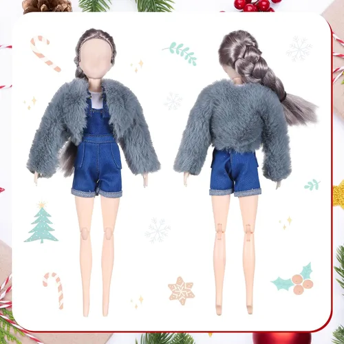 Vista 5 de Bencailor 6 piezas de ropa de muñeca para muñeca de 11.8 pulgadas, accesorios de atuendo, abrigo de invierno, tops, traje de baño, camiseta