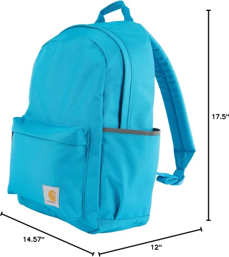 Vista 7 de Carhartt Mochila clásica para laptop de 21 L, duradera y resistente al agua con funda para laptop de 15 pulgadas, múltiples compartimentos Azul