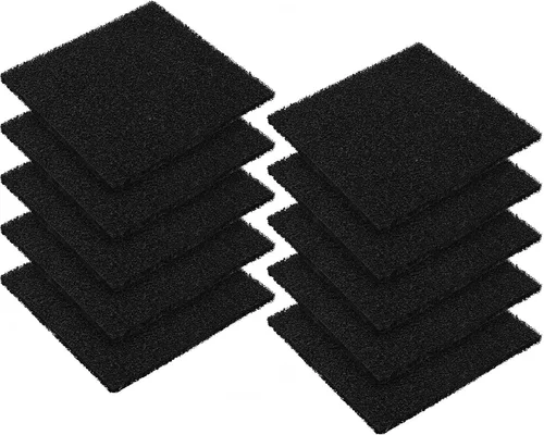 Paquete de 10 filtros cuadrados de compostaje de carbón activado de repuesto para cocina interior, cubeta de compost, encimera y contenedor de